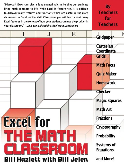 Title details for Excel for the Math Classroom by Bill Hazlett - Available